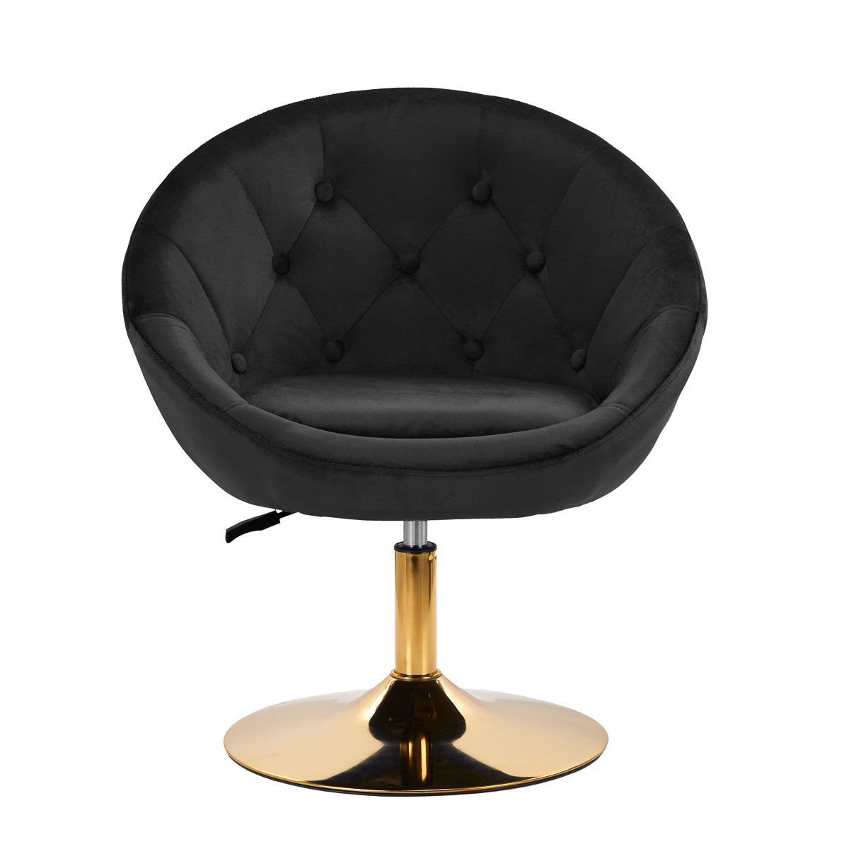 4Rico QS-BL12B Swivel Chair Black - full product view on a white background
