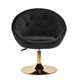 4Rico QS-BL12B Swivel Chair Black - full product view on a white background