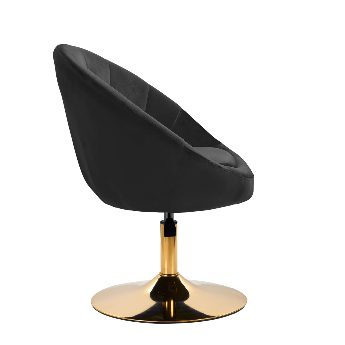 4Rico QS-BL12B Swivel Chair Black - full product view on a white background