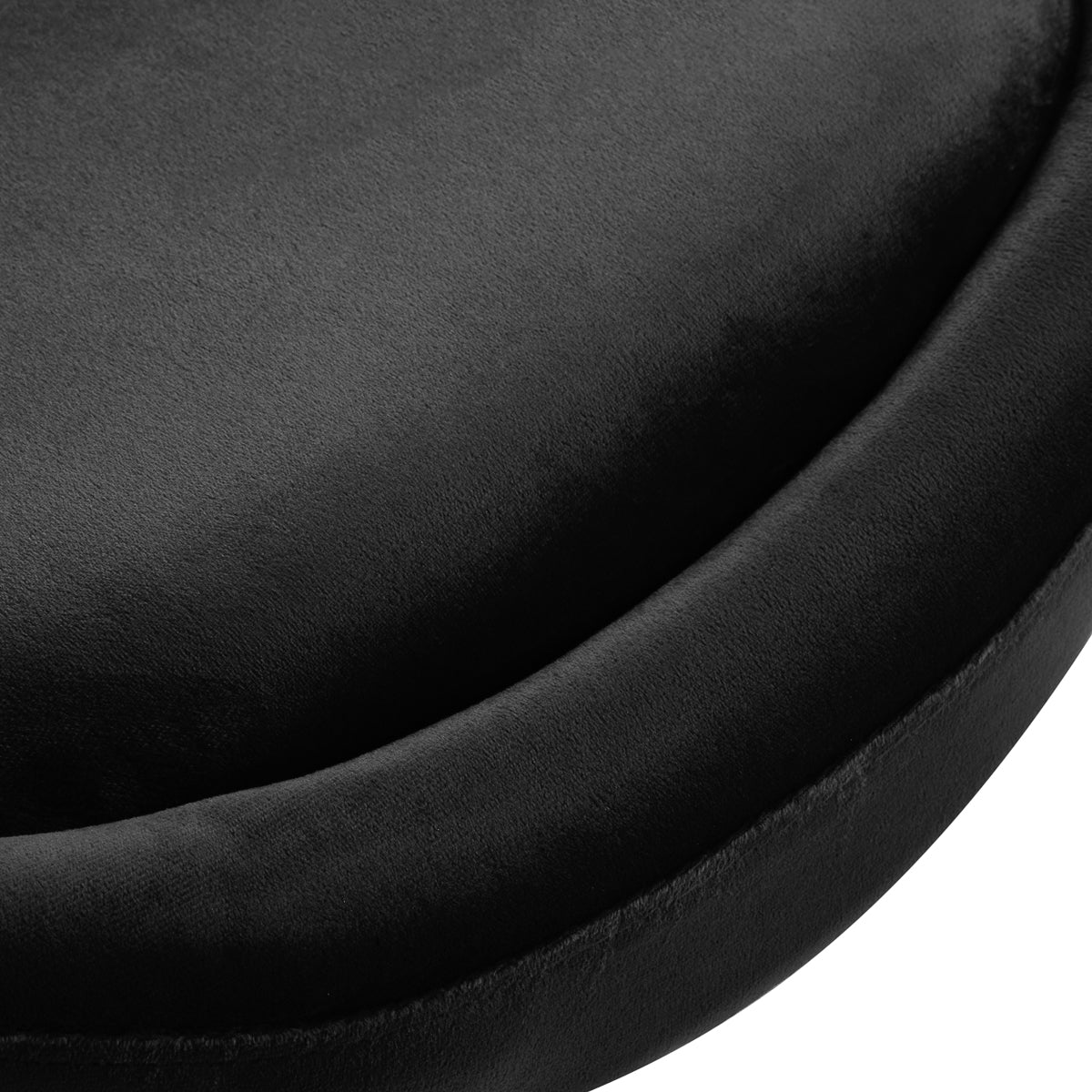 4Rico QS-BL12B Swivel Chair Black - close-up of the upholstery and construction details