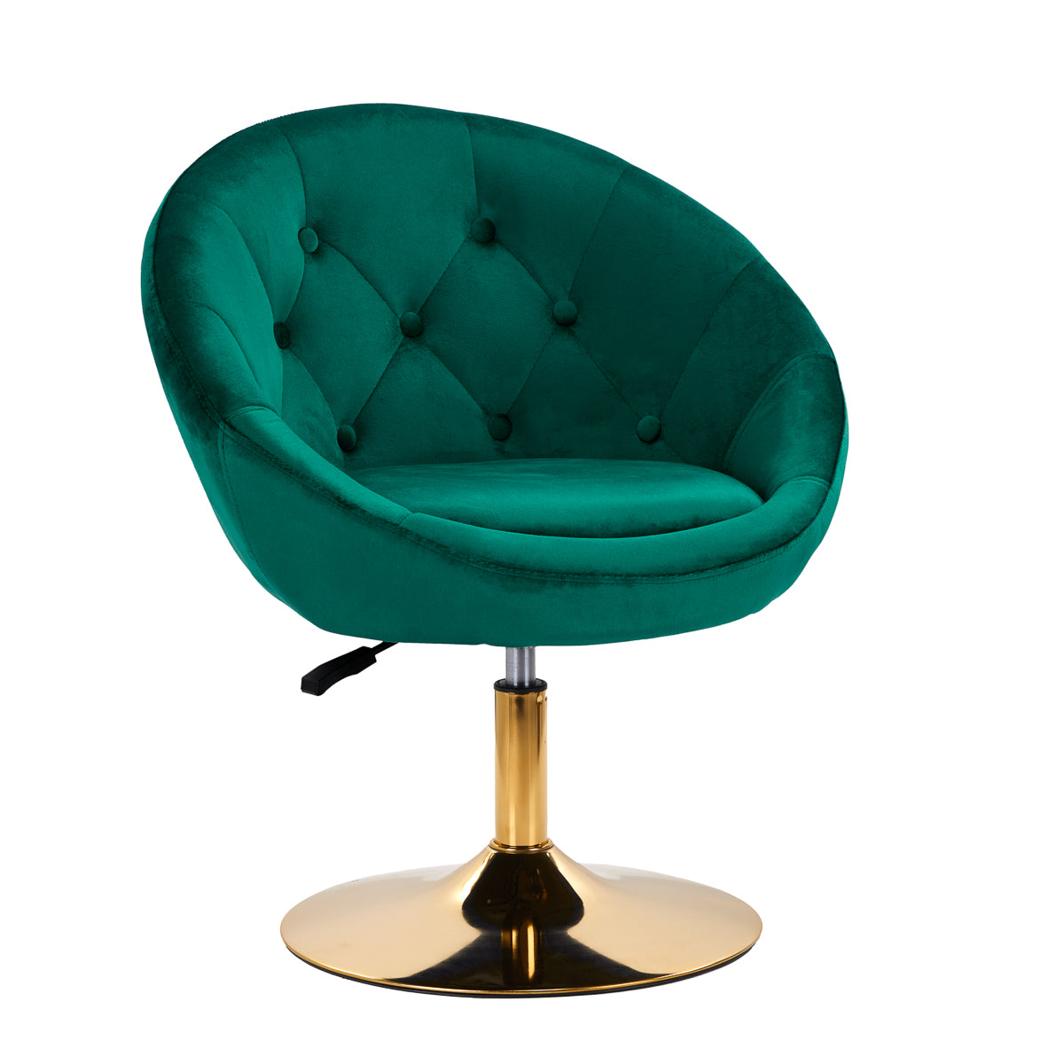 4Rico QS-BL12B Swivel Chair Green - full product view at an angle on a white background