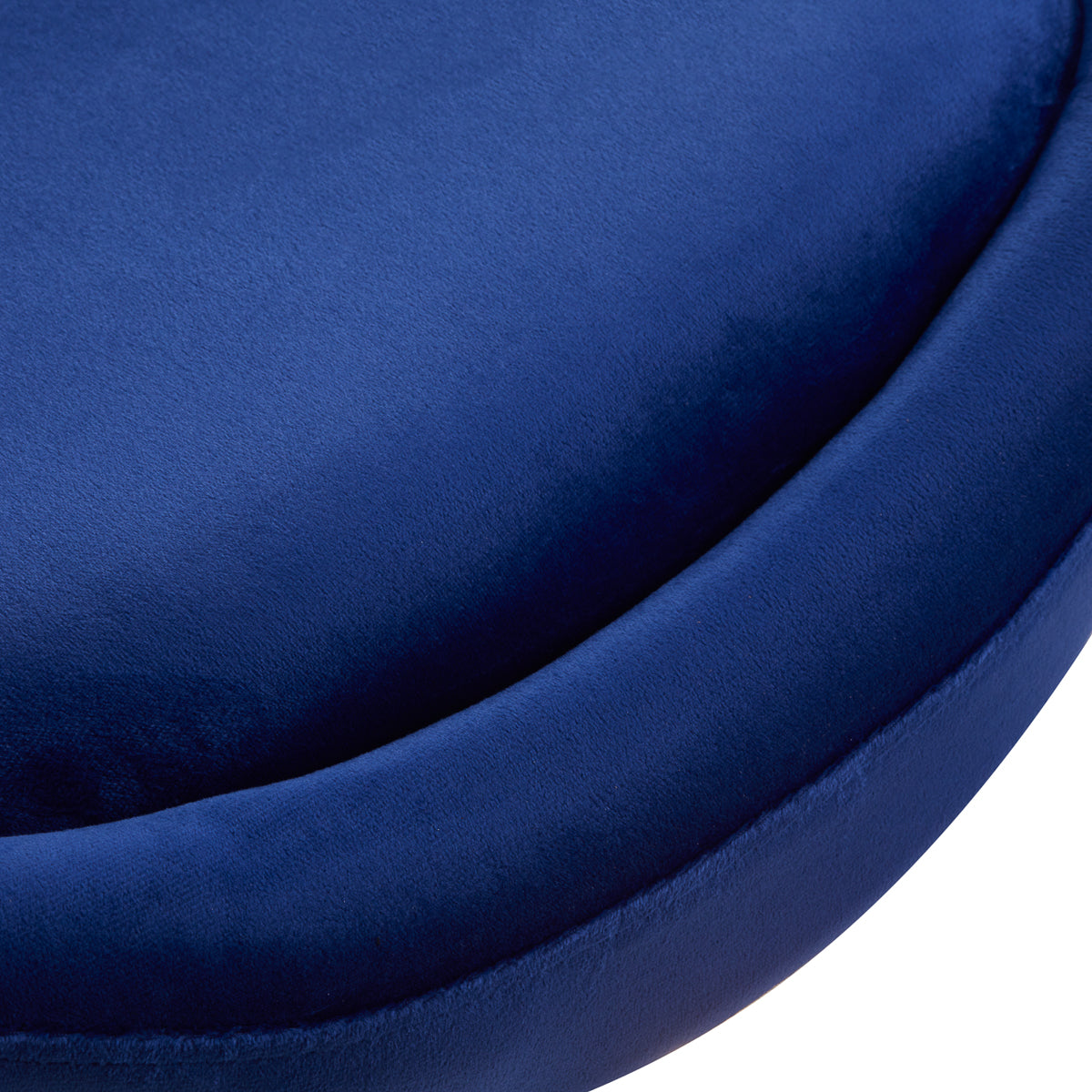 4Rico QS-BL12B Swivel Chair Navy Blue - close-up of the upholstery and construction details
