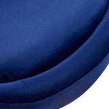 4Rico QS-BL12B Swivel Chair Navy Blue - close-up of the upholstery and construction details