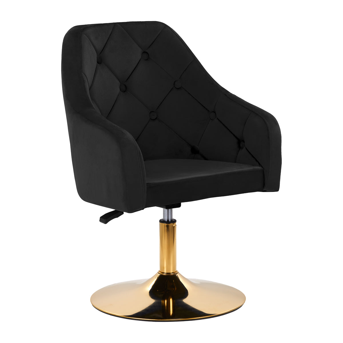 4Rico QS-BL14G Swivel Chair Black - full product view at an angle on a white background