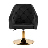 4Rico QS-BL14G Swivel Chair Black - full product view on a white background