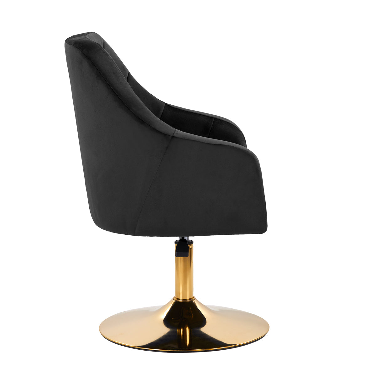 4Rico QS-BL14G Swivel Chair Black - full product view on a white background