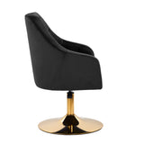 4Rico QS-BL14G Swivel Chair Black - full product view on a white background