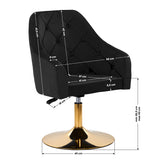 4Rico QS-BL14G Swivel Chair Black - close-up of the upholstery and adjustment details