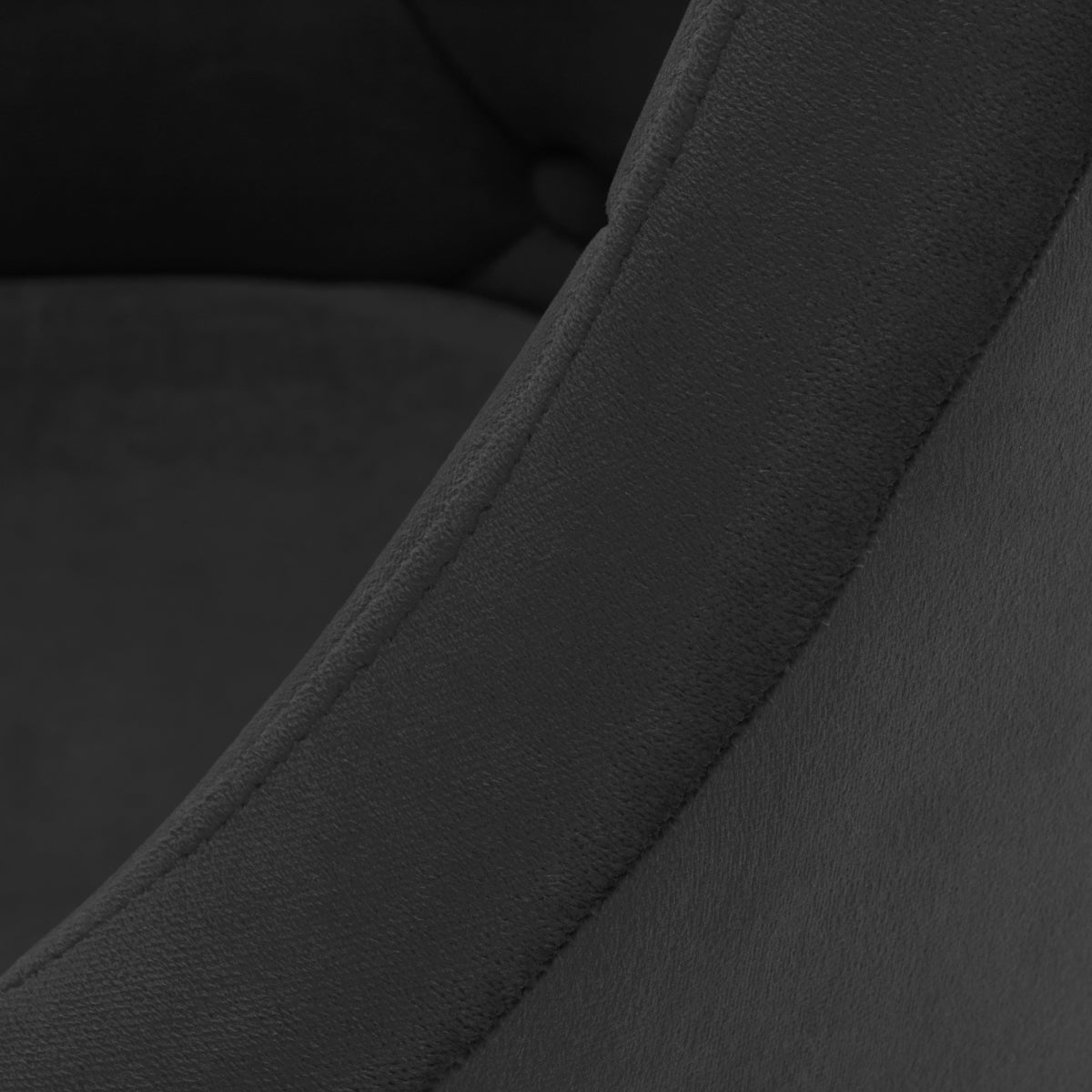 4Rico QS-BL14G Swivel Chair Black - close-up of the upholstery and construction details