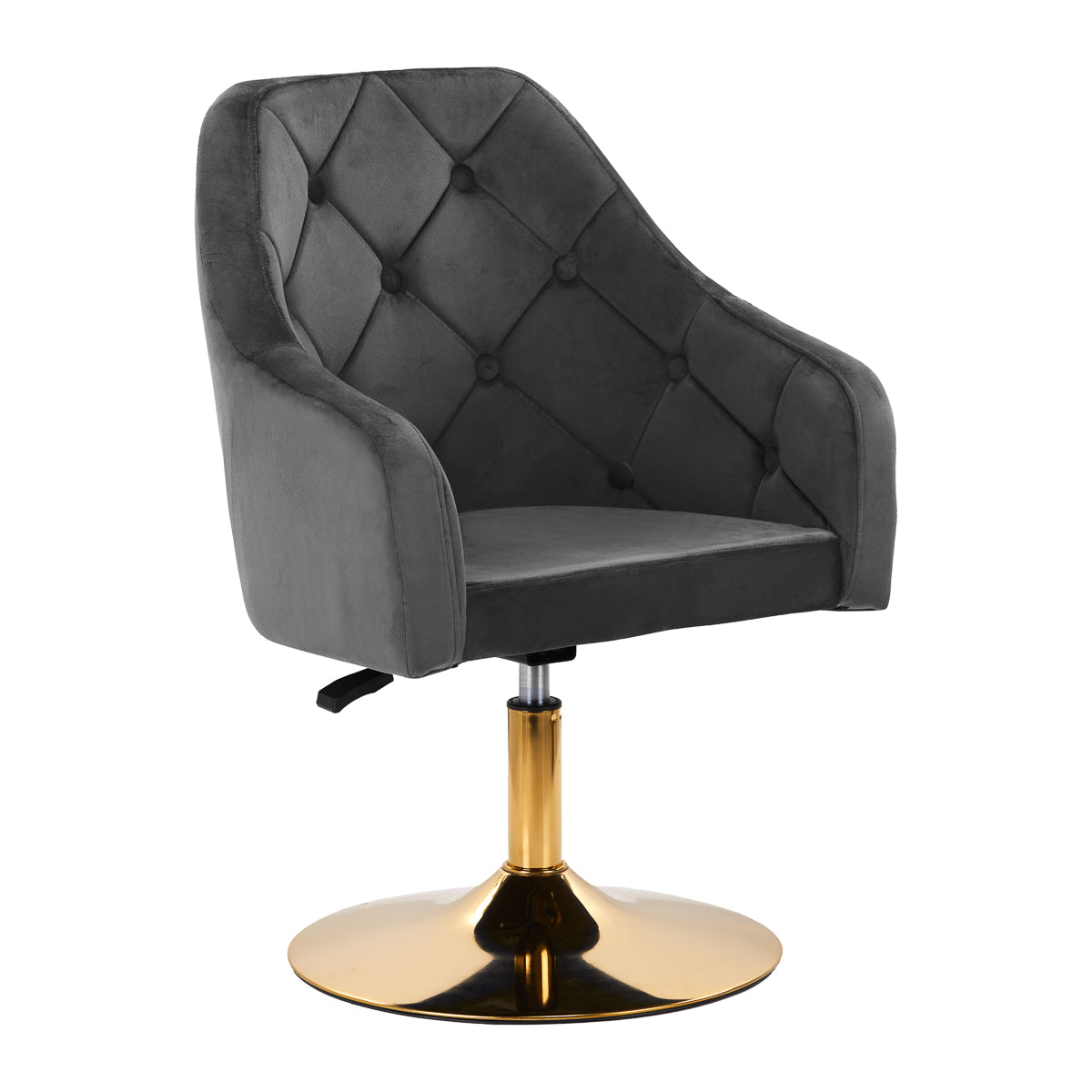 4Rico QS-BL14G Swivel Chair Grey - full product view at an angle on a white background