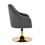 4Rico QS-BL14G Swivel Chair Grey - full product view on a white background