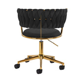 4Rico QS-GW01G Swivel Beauty Chair Black - close-up of the upholstery and adjustment details
