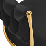 4Rico QS-GW01G Swivel Beauty Chair Black - close-up of the upholstery and construction details