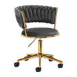 4Rico QS-GW01G Swivel Beauty Chair Grey - full product view at an angle on a white background