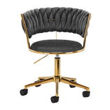 4Rico QS-GW01G Swivel Beauty Chair Grey - full product view on a white background