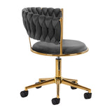 4Rico QS-GW01G Swivel Beauty Chair Grey - full product view on a white background