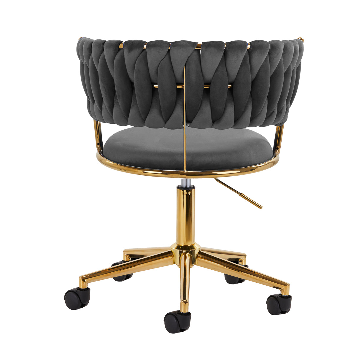 4Rico QS-GW01G Swivel Beauty Chair Grey - close-up of the upholstery and adjustment details
