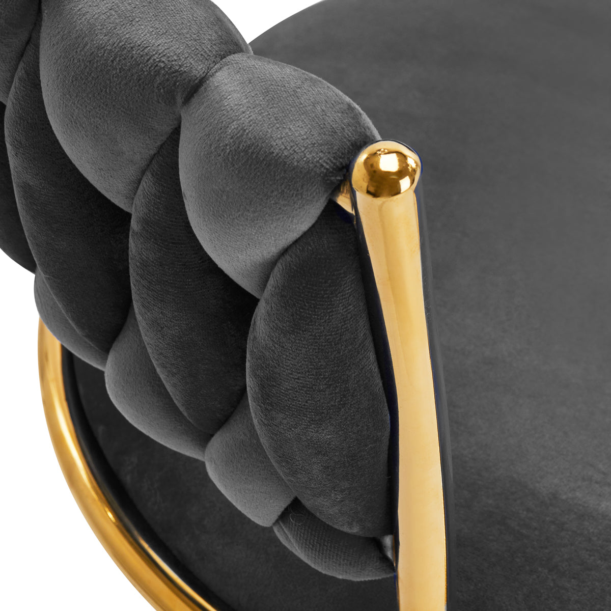 4Rico QS-GW01G Swivel Beauty Chair Grey - close-up of the upholstery and construction details