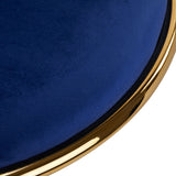 4Rico QS-GW01G Swivel Beauty Chair Navy Blue - close-up of the upholstery and construction details