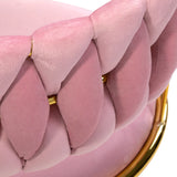 4Rico QS-GW01G Swivel Beauty Chair Pink - close-up of the upholstery and construction details