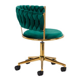 4Rico QS-GW01G Swivel Salon Chair Green - full product view on a white background