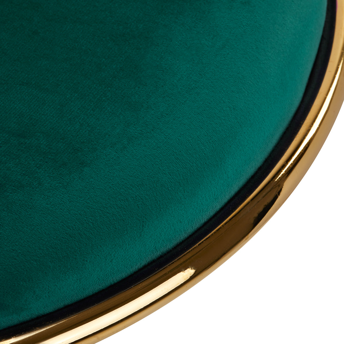 4Rico QS-GW01G Swivel Salon Chair Green - close-up of the upholstery and construction details