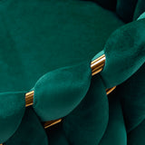 4Rico QS-GW06G Chair Green - close-up of the upholstery and construction details
