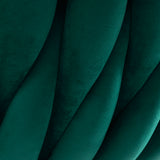 4Rico QS-GW06G Chair Green - close-up of the upholstery and construction details