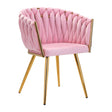 4Rico QS-GW06G Salon Chair Pink - full product view at an angle on a white background
