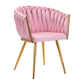 4Rico QS-GW06G Salon Chair Pink - full product view at an angle on a white background