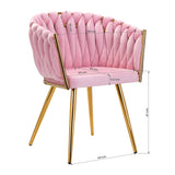 4Rico QS-GW06G Salon Chair Pink - full product view on a white background