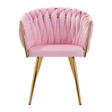 4Rico QS-GW06G Salon Chair Pink - full product view on a white background