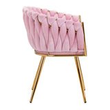 4Rico QS-GW06G Salon Chair Pink - full product view on a white background