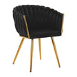 4Rico QS-GW06G Velvet Salon Reception Chair Black - full product view at an angle on a white background