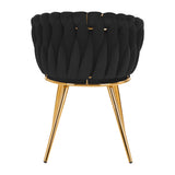 4Rico QS-GW06G Velvet Salon Reception Chair Black - close-up of the upholstery and adjustment details