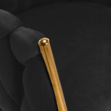 4Rico QS-GW06G Velvet Salon Reception Chair Black - close-up of the upholstery and construction details