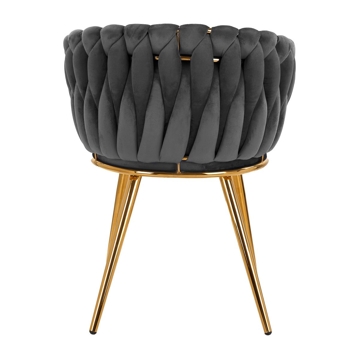 4Rico QS-GW06G Velvet Salon Reception Chair Grey - full product view on a white background