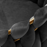 4Rico QS-GW06G Velvet Salon Reception Chair Grey - close-up of the upholstery and construction details