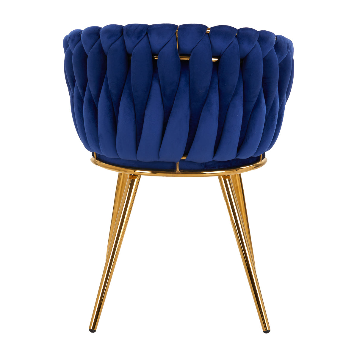 4Rico QS-GW06G Velvet Salon Reception Chair Navy Blue - full product view on a white background