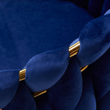4Rico QS-GW06G Velvet Salon Reception Chair Navy Blue - close-up of the upholstery and construction details
