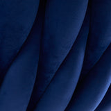 4Rico QS-GW06G Velvet Salon Reception Chair Navy Blue - close-up of the upholstery and construction details