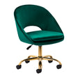 4Rico QS-MF18G Swivel Chair Green - full product view at an angle on a white background
