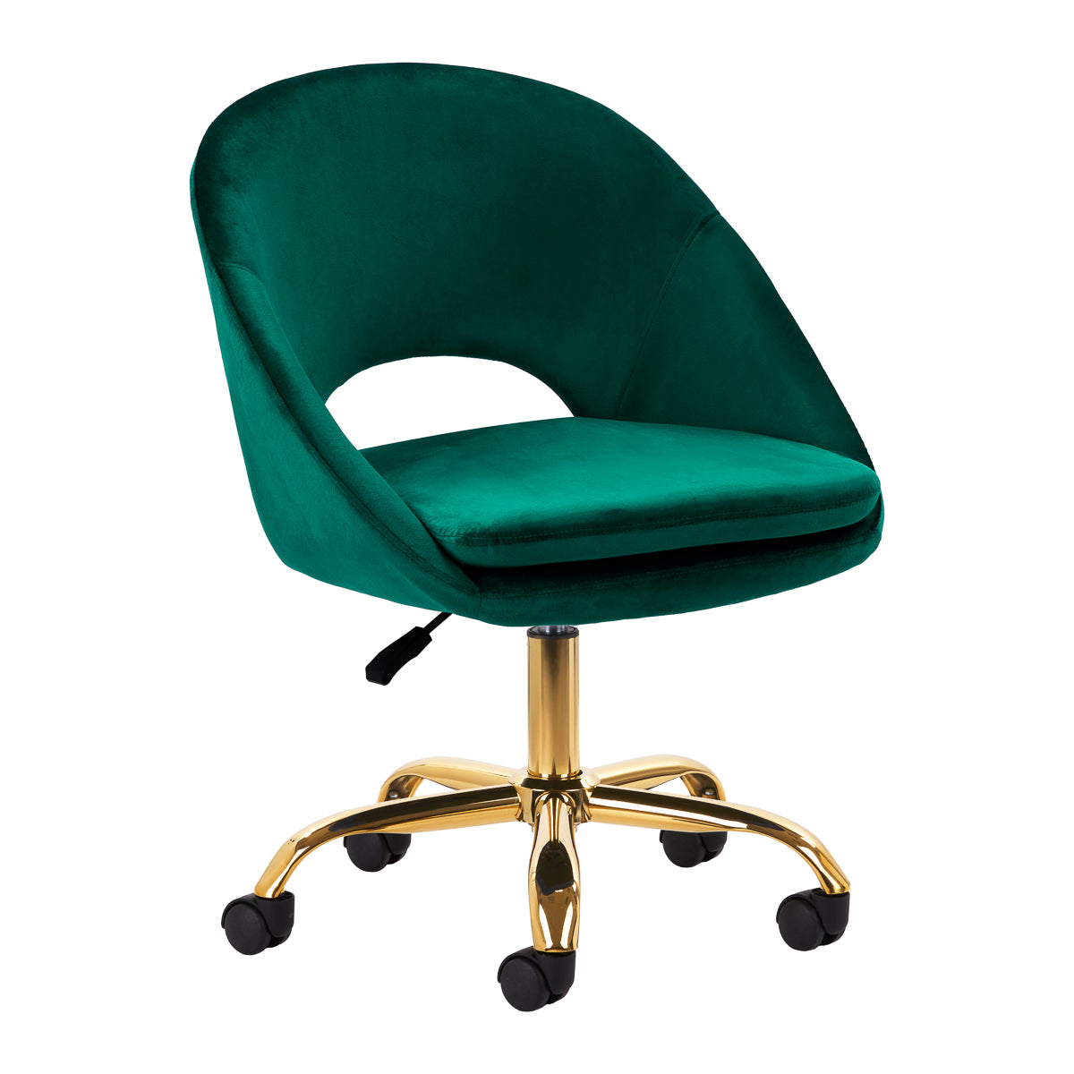 4Rico QS-MF18G Swivel Chair Green - full product view at an angle on a white background