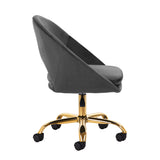 4Rico QS-MF18G Swivel Chair Grey - full product view on a white background