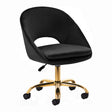 4Rico QS-MF18G Swivel Salon Chair Black - full product view at an angle on a white background