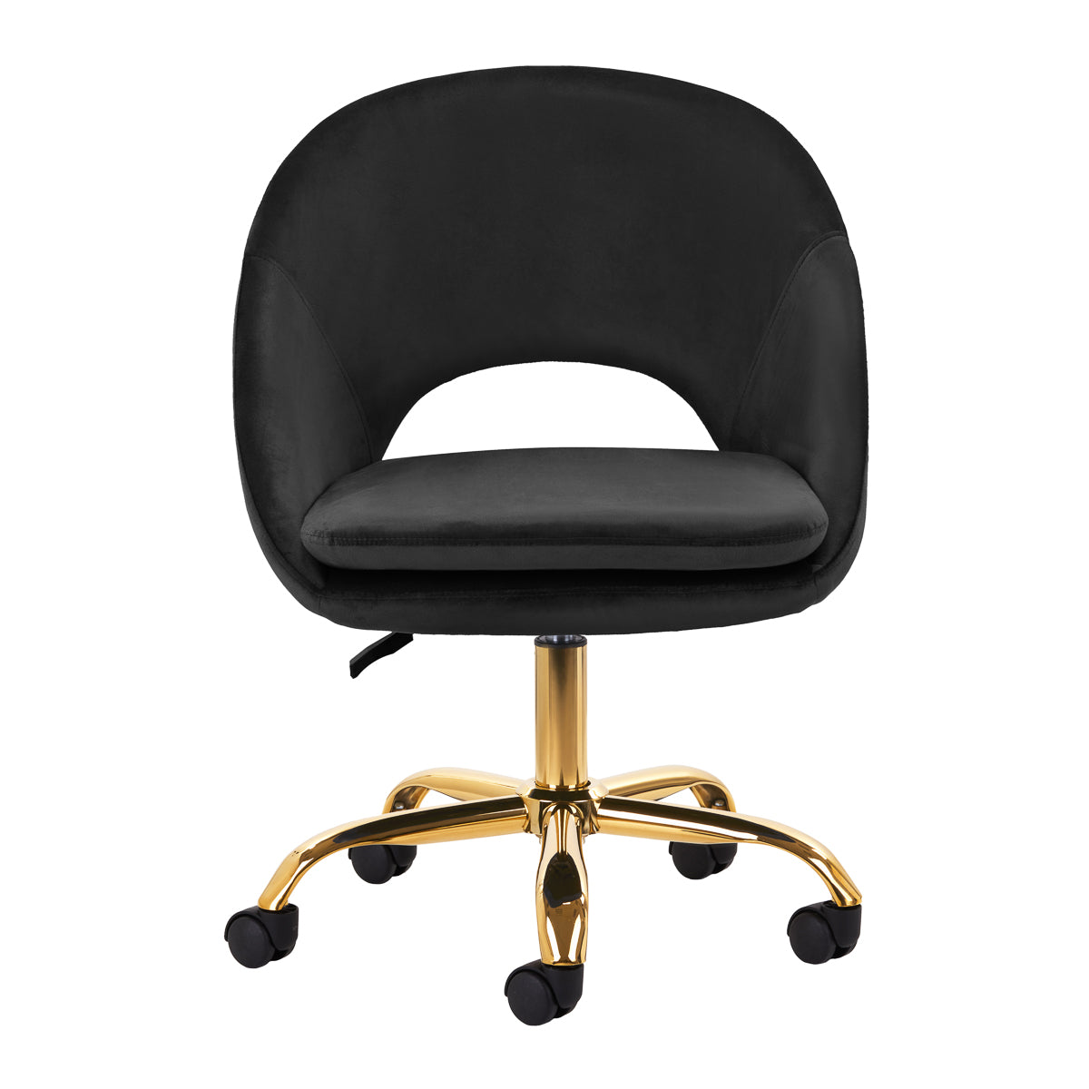 4Rico QS-MF18G Swivel Salon Chair Black - full product view on a white background