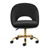 4Rico QS-MF18G Swivel Salon Chair Black - full product view on a white background