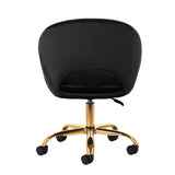 4Rico QS-MF18G Swivel Salon Chair Black - full product view on a white background