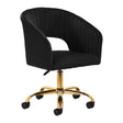 4Rico QS-OF212G Swivel Beauty Chair Black - full product view at an angle on a white background