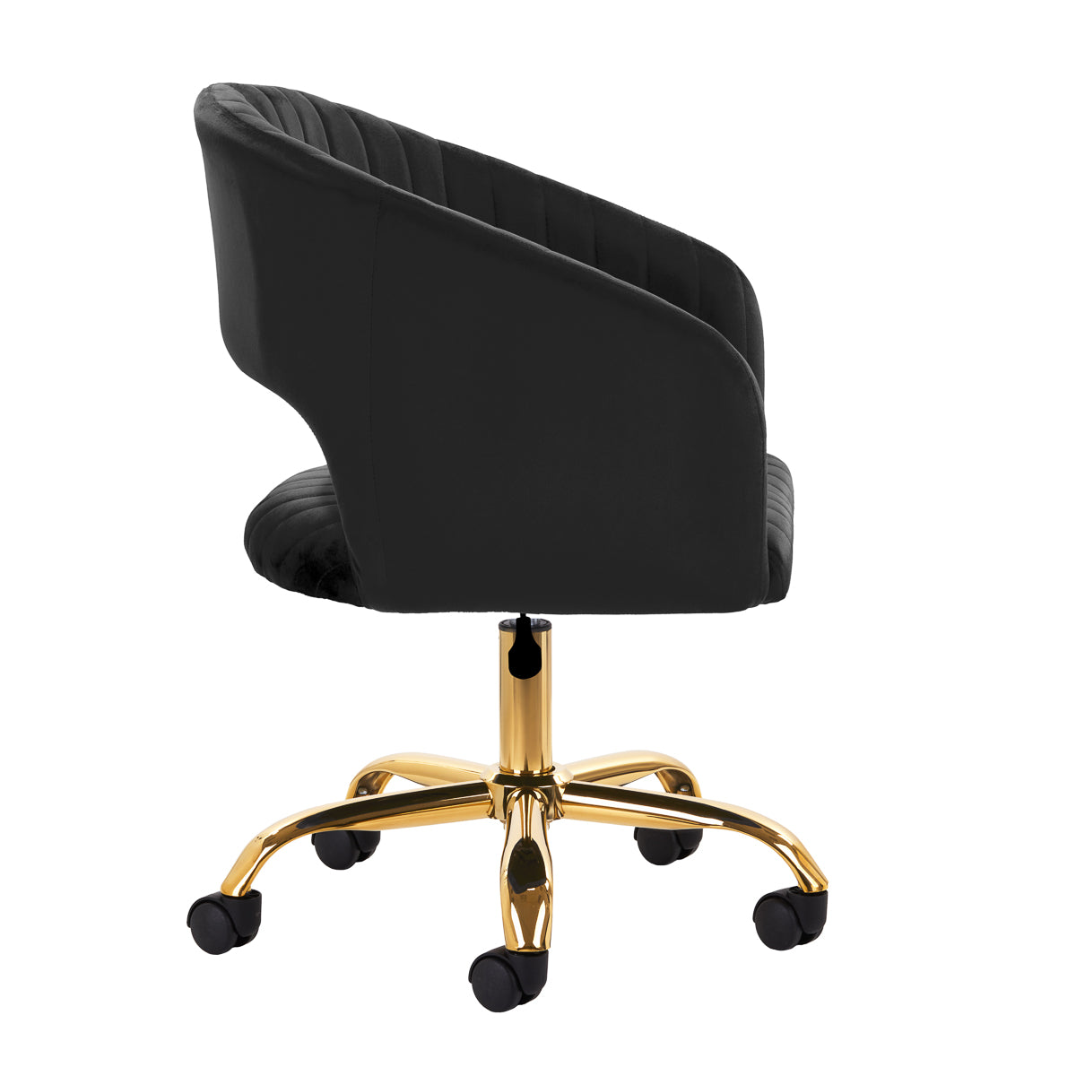 4Rico QS-OF212G Swivel Beauty Chair Black - full product view on a white background